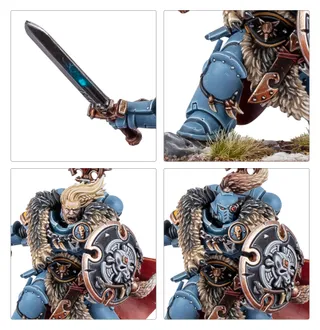 Muestra la gama Space Wolves y no Armiger Warglaive en particular — la misma imagen representa a 7 unidades de este ejército.
