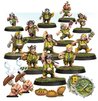 Muestra la gama Halfling y no Halfling Hefty en particular — la misma imagen representa a 3 unidades de este ejército.
