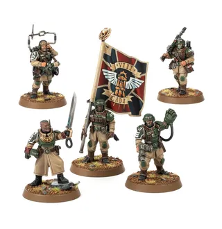 Muestra la gama Genestealer Cults y no Cadian Command Squad en particular — la misma imagen representa a 2 unidades de este ejército.
