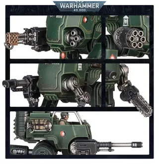 Muestra la gama Astra Militarum y no Armoured Sentinels en particular — la misma imagen representa a 3 unidades de este ejército.