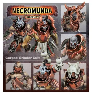 Pokazuje serię Corpse Grinder Cult, a nie konkretnie Butcher — to samo zdjęcie reprezentuje 5 jednostek tej armii.