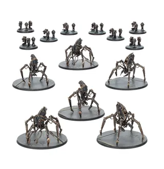 Zeigt die Reihe Dark Mechanicum und nicht Tenebrax 'Archer' Battle Stalker Cohort im Besonderen — dasselbe Bild steht für 3 Einheiten dieser Armee.