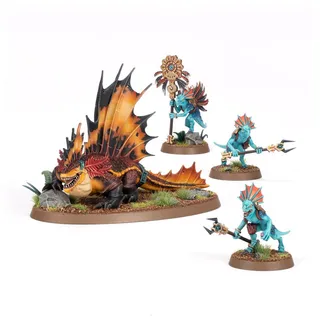 Muestra la gama Seraphon y no Spawn of Chotec en particular — la misma imagen representa a 2 unidades de este ejército.