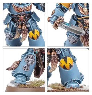 Muestra la gama Space Wolves y no Wolf Guard Terminators en particular — la misma imagen representa a 7 unidades de este ejército.