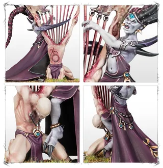 Muestra la gama Hedonites of Slaanesh y no Infernal Enrapturess, Herald of Slaanesh en particular — la misma imagen representa a 2 unidades de este ejército.
