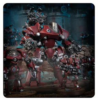 Muestra la gama Mechanicum y no Mechanicum Ordinatus Ulator en particular — la misma imagen representa a 4 unidades de este ejército.