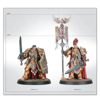 Pokazuje serię Legio Custodes, a nie konkretnie Sagittarum Guard Sodality — to samo zdjęcie reprezentuje 4 jednostki tej armii.