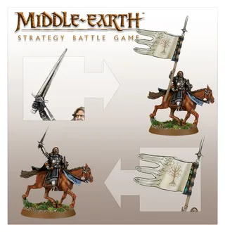 Pokazuje serię Minas Tirith, a nie konkretnie Knight of the White Tower — to samo zdjęcie reprezentuje 2 jednostki tej armii.
