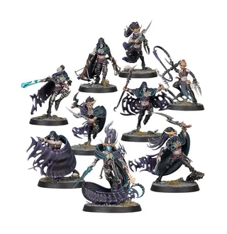 Zeigt die Reihe Daughters of Khaine und nicht Khainite Shadowstalkers im Besonderen — dasselbe Bild steht für 4 Einheiten dieser Armee.