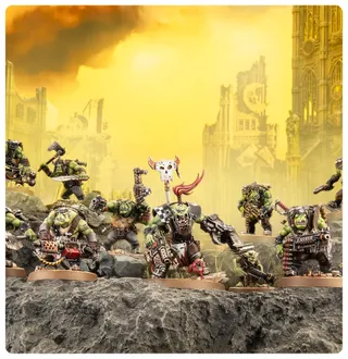 Muestra la gama Orks y no Boyz en particular — la misma imagen representa a 2 unidades de este ejército.