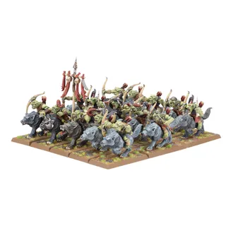 Pokazuje serię Orc and Goblin Tribes - Troll Horde, a nie konkretnie Goblin Spider Rider Mobs — to samo zdjęcie reprezentuje 2 jednostki tej armii.