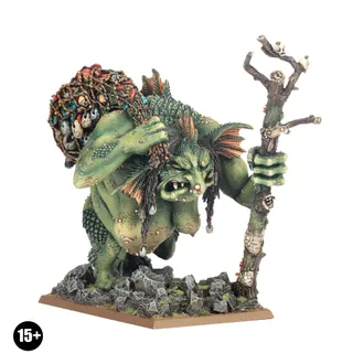 Pokazuje serię Orc and Goblin Tribes - Troll Horde, a nie konkretnie River Troll Mobs — to samo zdjęcie reprezentuje 2 jednostki tej armii.