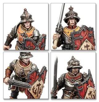 Muestra la gama Cities of Sigmar y no Black Guard en particular — la misma imagen representa a 8 unidades de este ejército.