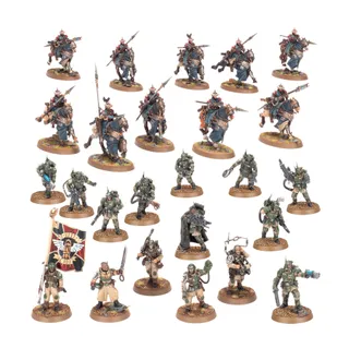 Muestra la gama Astra Militarum y no Leman Russ Punisher en particular — la misma imagen representa a 11 unidades de este ejército.