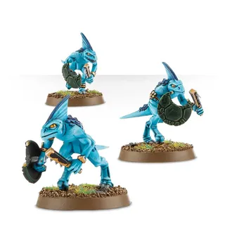 Muestra la gama Lizardmen - Renegades 2.0 y no Chameleon Skinks en particular — la misma imagen representa a 5 unidades de este ejército.