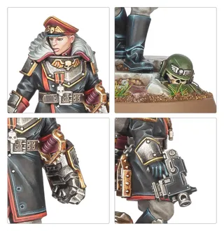 Muestra la gama Astra Militarum y no Commissar Graves en particular — la misma imagen representa a 2 unidades de este ejército.