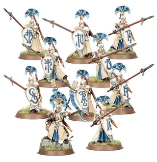 Zeigt die Reihe Lumineth Realm-lords und nicht Thyrielle's Zephyrites im Besonderen — dasselbe Bild steht für 2 Einheiten dieser Armee.