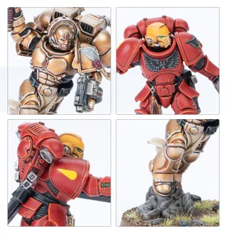Показує серію Blood Angels, а не саме Knight Paladin — те саме зображення представляє 9 підрозділів цієї армії.