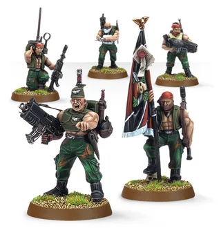 Muestra la gama Genestealer Cults y no Catachan Heavy Weapons Squad en particular — la misma imagen representa a 2 unidades de este ejército.