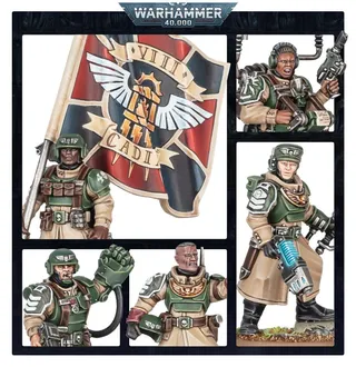 Muestra la gama Genestealer Cults y no Cadian Command Squad en particular — la misma imagen representa a 2 unidades de este ejército.