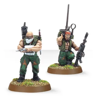 Muestra la gama Genestealer Cults y no Catachan Heavy Weapons Squad en particular — la misma imagen representa a 2 unidades de este ejército.