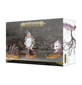 Muestra la gama Hedonites of Slaanesh y no The Dread Pageant en particular — la misma imagen representa a 3 unidades de este ejército.