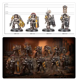 Zeigt die Reihe Imperial Fists (VII) und nicht Breacher Squad im Besonderen — dasselbe Bild steht für 2 Einheiten dieser Armee.