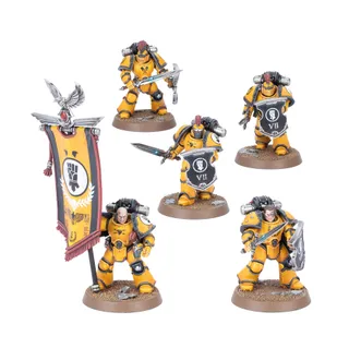 Показує серію Iron Warriors (IV), а не саме Outrider Praetorian Command Squad — те саме зображення представляє 4 підрозділи цієї армії.
