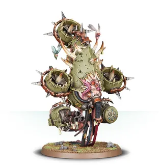 Pokazuje serię Death Guard, a nie konkretnie Foetid Bloat-drone with heavy blight launcher — to samo zdjęcie reprezentuje 2 jednostki tej armii.