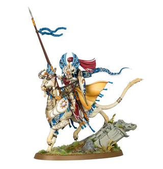 Pokazuje serię Lumineth Realm-lords, a nie konkretnie Vanari Lord Regent — to samo zdjęcie reprezentuje 2 jednostki tej armii.