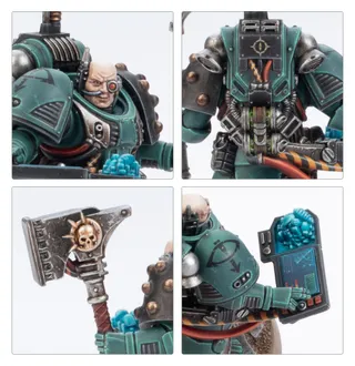Показує серію Iron Warriors (IV), а не саме Siege Breaker With Jump Pack — те саме зображення представляє 2 підрозділи цієї армії.
