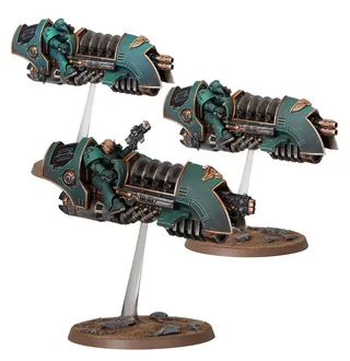 Zeigt die Reihe Imperial Fists (VII) und nicht Scimitar Jetbike Squadron im Besonderen — dasselbe Bild steht für 3 Einheiten dieser Armee.
