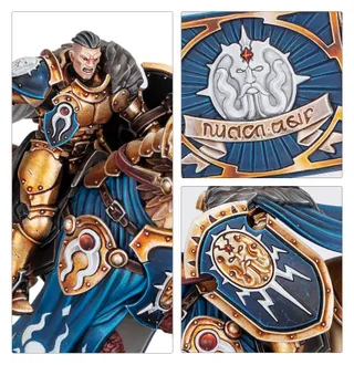 Pokazuje serię Stormcast Eternals, a nie konkretnie Stormstrike Palladors (Scourge of Aqshy) — to samo zdjęcie reprezentuje 2 jednostki tej armii.