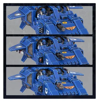 Показує серію Salamanders, а не саме Storm Speeder Thunderstrike — те саме зображення представляє 2 підрозділи цієї армії.