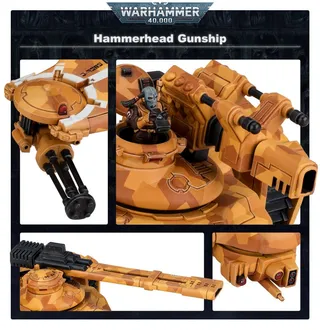 Показує серію T'au Empire, а не саме Hammerhead Gunship — те саме зображення представляє 2 підрозділи цієї армії.