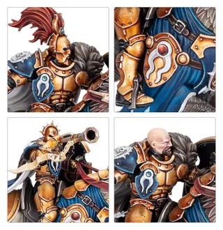 Pokazuje serię Stormcast Eternals, a nie konkretnie Stormstrike Palladors (Scourge of Aqshy) — to samo zdjęcie reprezentuje 2 jednostki tej armii.