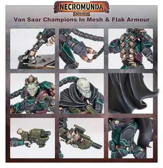 Показує серію House Van Saar, а не саме Van Saar Champions in Mesh and Flak Armour — те саме зображення представляє 2 підрозділи цієї армії.