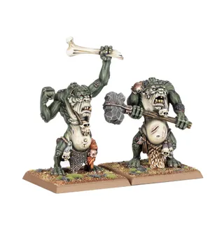 Muestra la gama Orc and Goblin Tribes y no Stone Troll Mobs en particular — la misma imagen representa a 2 unidades de este ejército.