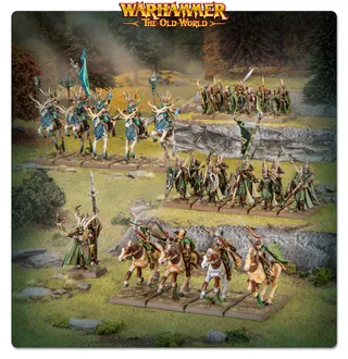 Zeigt die Reihe Wood Elf Realms und nicht Shadowdancers im Besonderen — dasselbe Bild steht für 4 Einheiten dieser Armee.