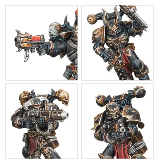 Muestra la gama Chaos Space Marines y no Sorcerous Champion [Crucible] en particular — la misma imagen representa a 3 unidades de este ejército.