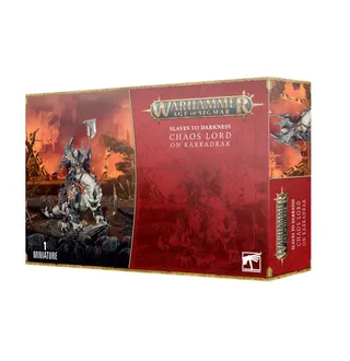 Pokazuje serię Slaves to Darkness, a nie konkretnie Chaos Lord on Karkadrak (Scourge of Aqshy) — to samo zdjęcie reprezentuje 2 jednostki tej armii.