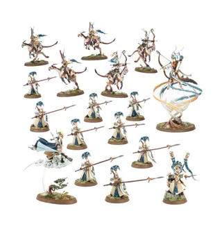 Zeigt die Reihe Lumineth Realm-lords und nicht Thyrielle's Zephyrites im Besonderen — dasselbe Bild steht für 2 Einheiten dieser Armee.