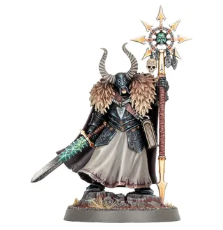 Pokazuje serię Slaves to Darkness, a nie konkretnie Chaos Sorcerer Lord on Manticore — to samo zdjęcie reprezentuje 2 jednostki tej armii.