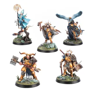 Pokazuje serię Stormcast Eternals, a nie konkretnie Neave's Companions — to samo zdjęcie reprezentuje 3 jednostki tej armii.